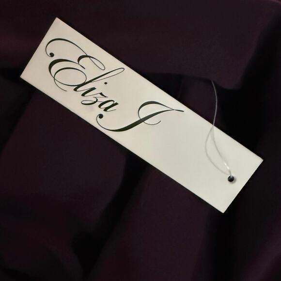 Eliza J off shoulder sheath dress bodycon eggplant purple wine merlot size 12 - Picture 5 of 14